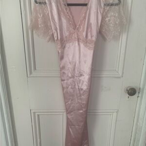 Elegant Pink Lace Nightgown